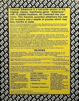 Colossal Adventure (19xx)(Level 9)[COLOSAL] box cover back